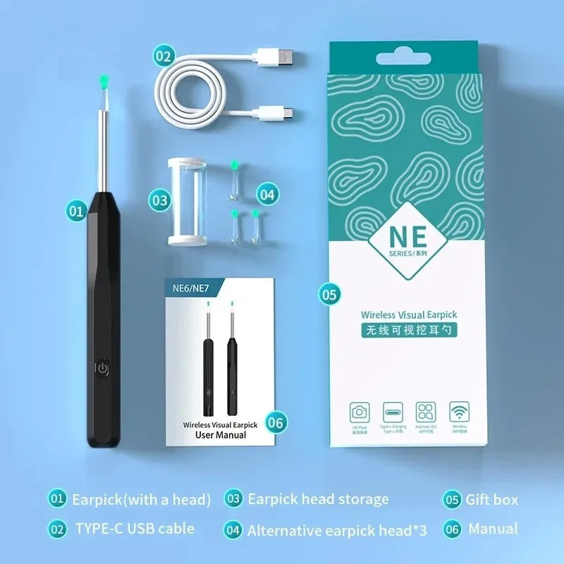 Smart Visual Ear Wax Remover with HD Camera – Safe, Precise & Wireless Cleaning